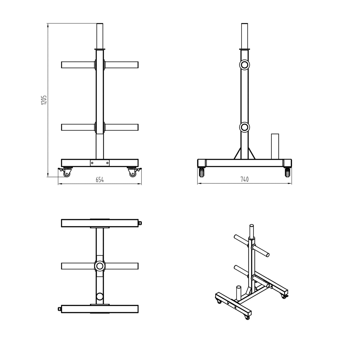 Primal Pro Series Bumper Plate Rack with Wheels