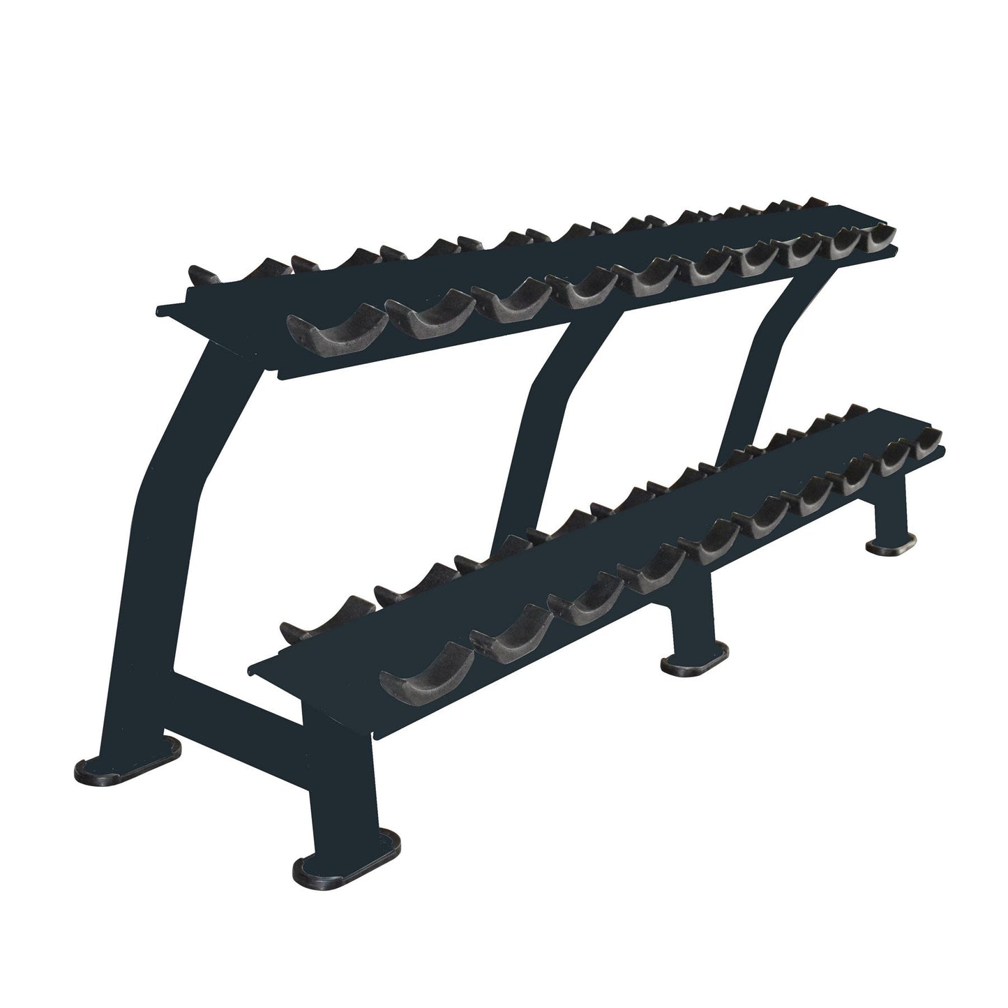 Primal Pro Series 10 Pair Horizontal Dumbbell Rack with Saddles