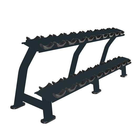 Primal Pro Series 10 Pair Horizontal Dumbbell Rack with Saddles