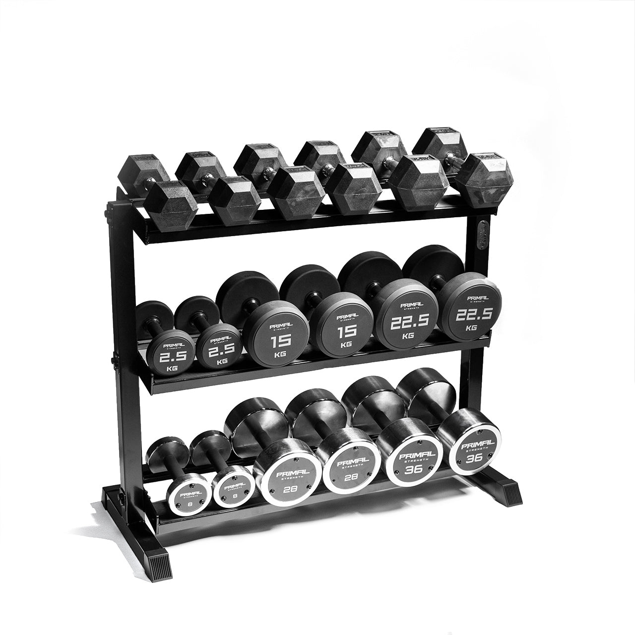 Primal Personal Series Compact 3-Tier Boxed Dumbbell Rack