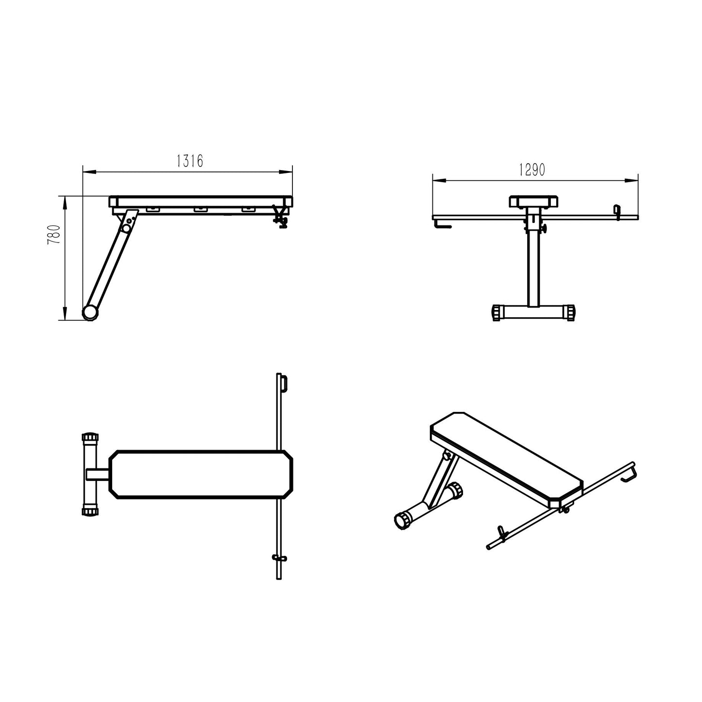 Primal Pro Series Prone Row Attachment Bench