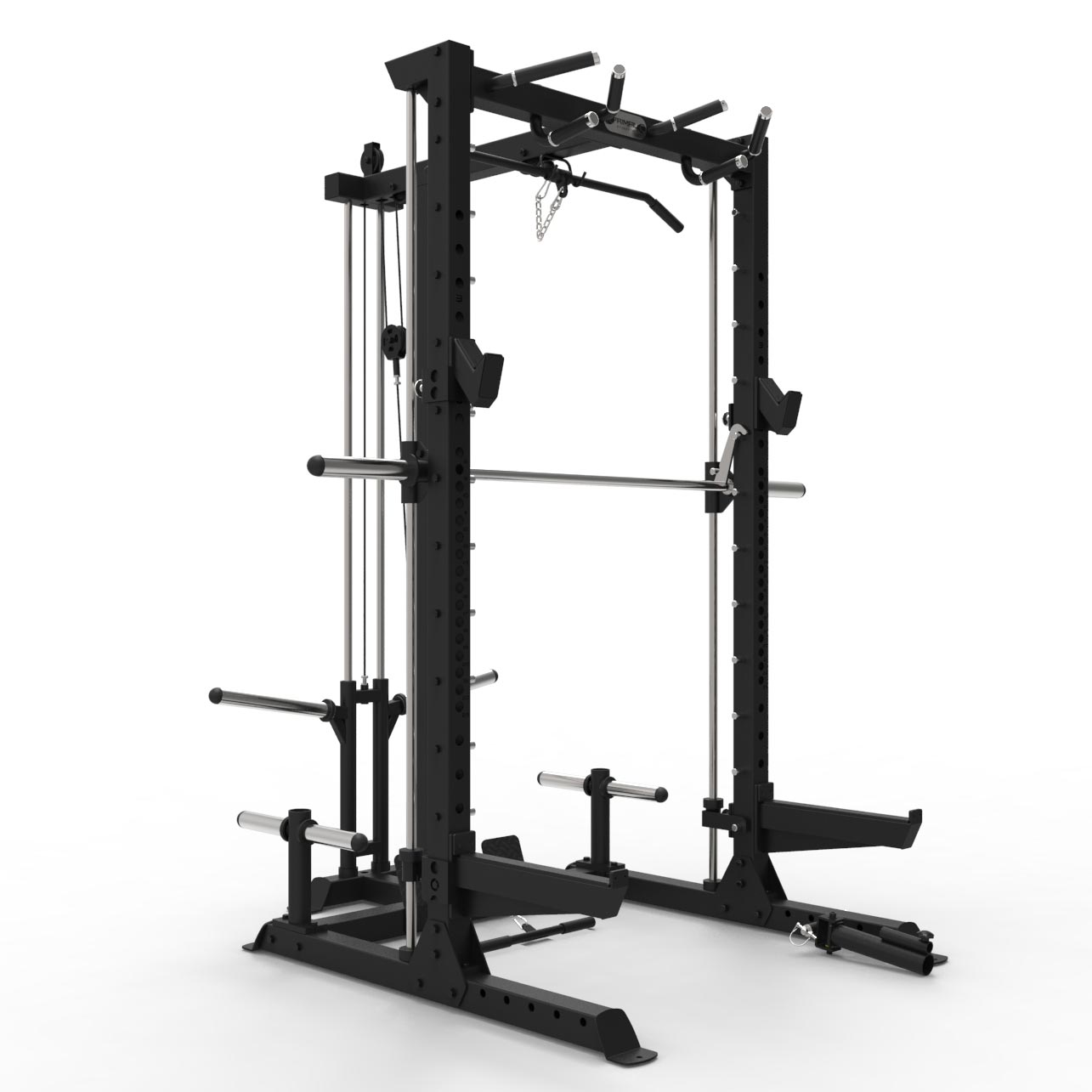 Primal Pro Series Half Rack with Lat Pulldown and Low Row
