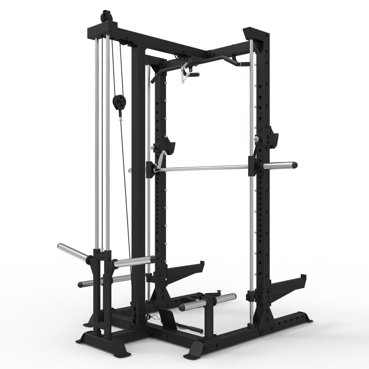 Primal Pro Series Half Rack with Lat Pulldown and Low Row