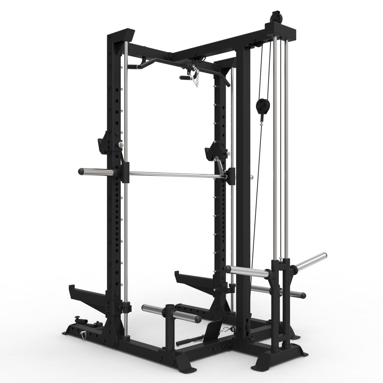 Primal Pro Series Half Rack with Lat Pulldown and Low Row